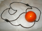 szydełkowy sznurkowy naszyjnik energetyczna pomarańcza
